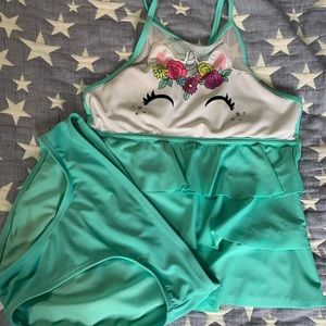 Girls Justice unicorn swimsuit size 12